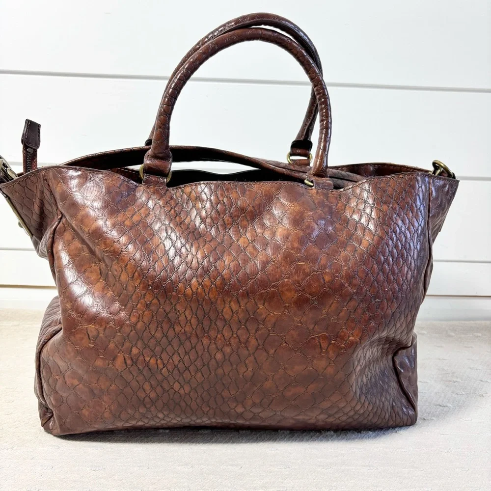 Jessica Simpson Vintage Leather Retro Y2K Brown & Purple Bag, Shoulder Bag - Picture 4 of 16